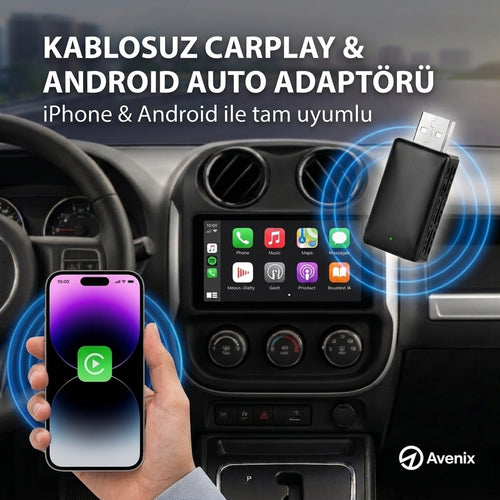 Kablosuz CarPlay & Android Auto Adaptörü