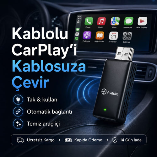 Kablosuz CarPlay & Android Auto Adaptörü