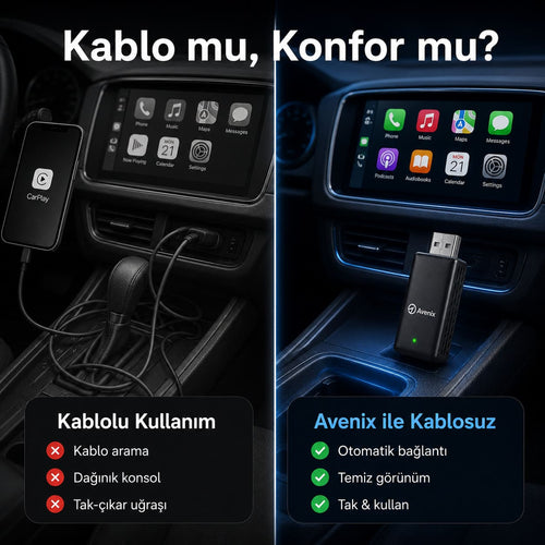 Kablosuz CarPlay & Android Auto Adaptörü