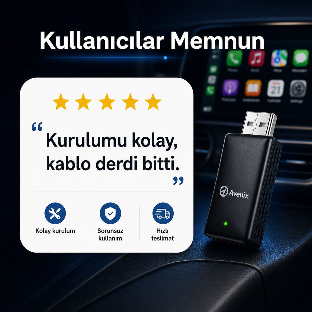 Kablosuz CarPlay & Android Auto Adaptörü